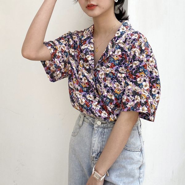orange zhi 2020v short sleeve loose floral chiffon t- female shirt t-shirt shirt, White
orange zhi 2020v short sleeve loose floral chiffon t- female shirt t-shirt shirt, White