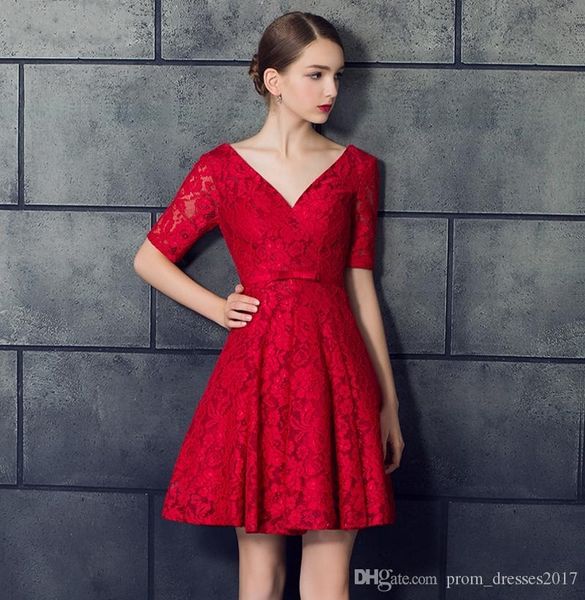 lace deep v-neck formal evening dresses 2020 short fashion halter strap small dresses prom party dresses, Black;red
lace deep v-neck formal evening dresses 2020 short fashion halter strap small dresses prom party dresses, Black;red