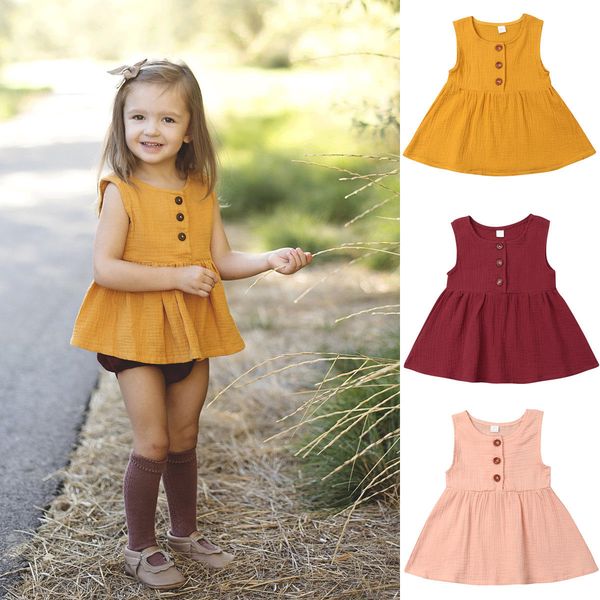 summer casual newborn baby dress kids toddler baby girls dress sleeveless cotton button vest clothes mini dress, White
summer casual newborn baby dress kids toddler baby girls dress sleeveless cotton button vest clothes mini dress, White