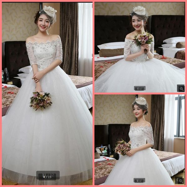 robe de mariage 2019 red lace ball gown wedding dress off the shoulder half sleeve appliques beaded wedding gowns corset puffy bride dress, White
robe de mariage 2019 red lace ball gown wedding dress off the shoulder half sleeve appliques beaded wedding gowns corset puffy bride dress, White