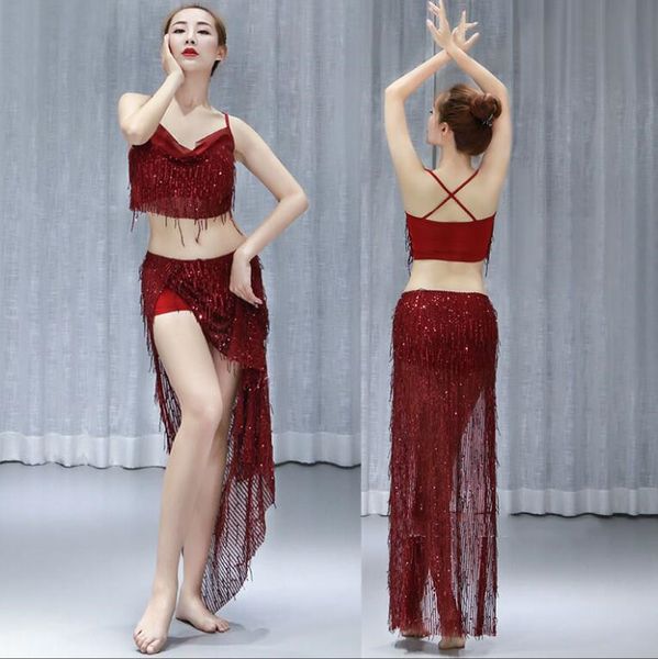 summer lady's 2 piece tassel dance skirt blouse long side slit skirt bellydance oriental dance team costume, Black;red
summer lady's 2 piece tassel dance skirt blouse long side slit skirt bellydance oriental dance team costume, Black;red