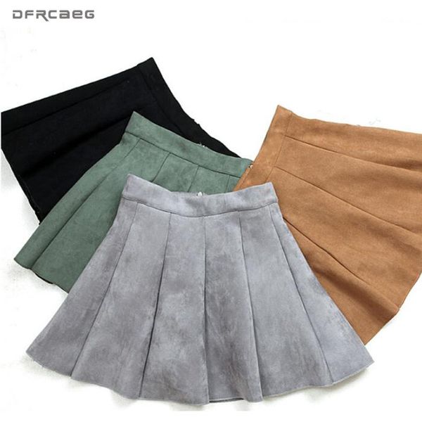 5 colors 2019 autumn winter women mini pleated skirt suede solid high waist school girls a-line saia female short skater skirts, Black
5 colors 2019 autumn winter women mini pleated skirt suede solid high waist school girls a-line saia female short skater skirts, Black