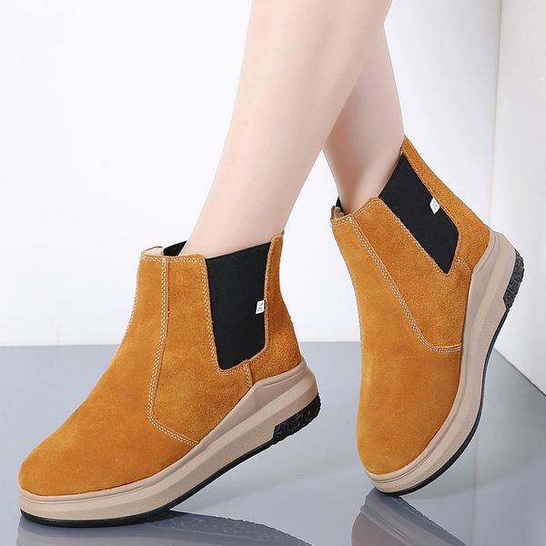 women boots 2019 winter motorcycle ankle boots shoes woman slip-on snow women warm suede leather rubber, Black
women boots 2019 winter motorcycle ankle boots shoes woman slip-on snow women warm suede leather rubber, Black