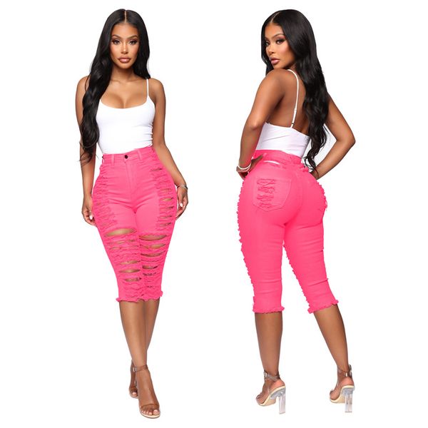 summer rose red calf length pants jeans women ripped denim high waist streetwear casual pant elastic stretch short jeans, Blue
summer rose red calf length pants jeans women ripped denim high waist streetwear casual pant elastic stretch short jeans, Blue