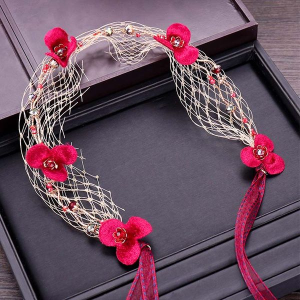 women rhinestone beauty hairbands bridal wedding white net veil hair accessories girls sweet red flower satin ribbon headpieces, Golden;white
women rhinestone beauty hairbands bridal wedding white net veil hair accessories girls sweet red flower satin ribbon headpieces, Golden;white