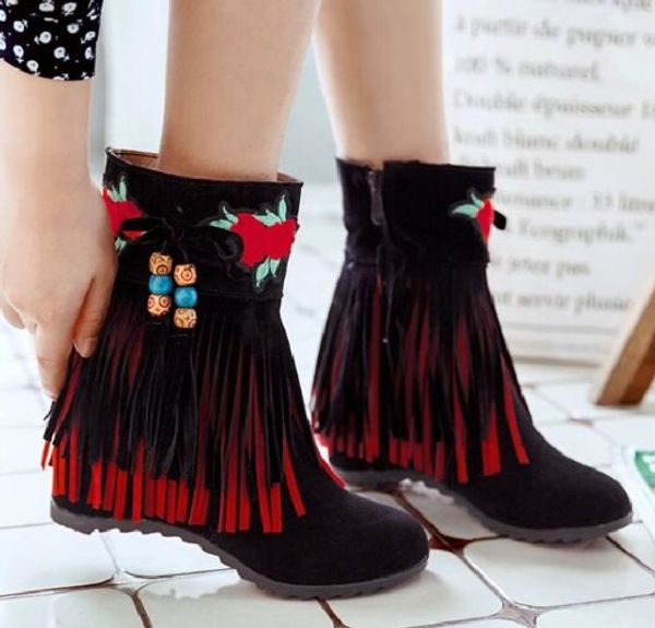 new arrival specials super fashion influx custom martin cowgirl beauty tassels increased national wind wedge ankle boots eu34-43, Black
new arrival specials super fashion influx custom martin cowgirl beauty tassels increased national wind wedge ankle boots eu34-43, Black