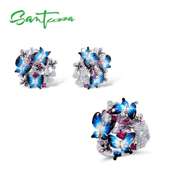 santuzza jewelry set for woman 925 sterling silver handmade colorful enamel blue butterfly cz ring earrings set fashion jewelry
santuzza jewelry set for woman 925 sterling silver handmade colorful enamel blue butterfly cz ring earrings set fashion jewelry