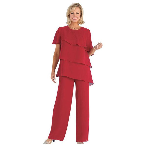 tiered mother of the bride pant suits jewel neck two pieces wedding guest dress plus size short sleeves mothers groom dresses, Black;red
tiered mother of the bride pant suits jewel neck two pieces wedding guest dress plus size short sleeves mothers groom dresses, Black;red