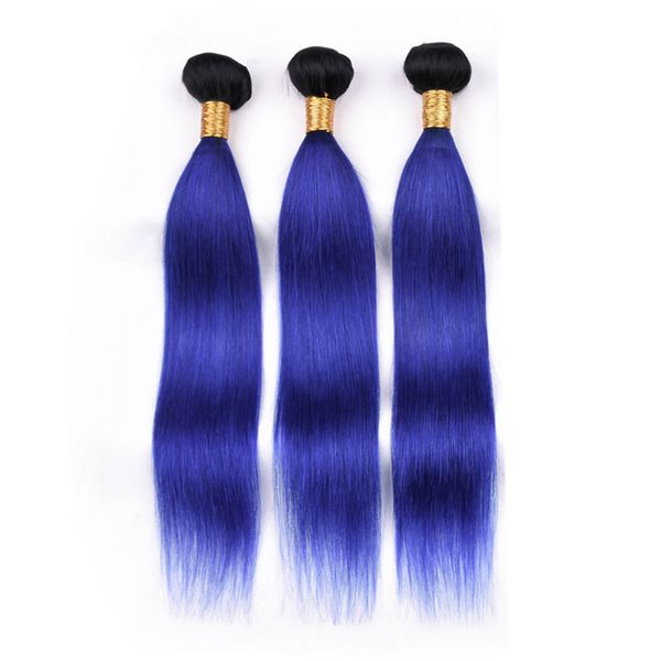 #1b/blue ombre malaysian human hair bundles dark root silky straight two tone double wefted 300gram, Black
#1b/blue ombre malaysian human hair bundles dark root silky straight two tone double wefted 300gram, Black