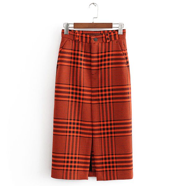 agong plaid printed skirts women fashion split zipper button slim skirt women elegant mid calf skirts female ladies jn, Black
agong plaid printed skirts women fashion split zipper button slim skirt women elegant mid calf skirts female ladies jn, Black