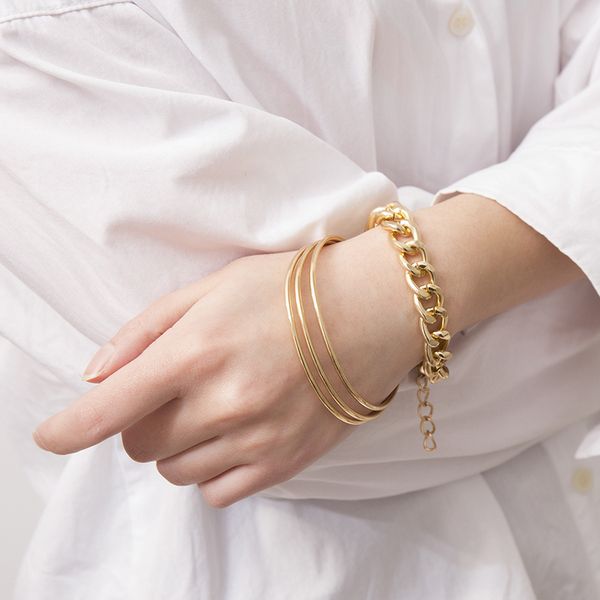 trendy punk chain bracelets women party pulseras mujer bracelet 4pcs/lot pulseira feminina retro hand chains jewelry accessories, Golden;silver
trendy punk chain bracelets women party pulseras mujer bracelet 4pcs/lot pulseira feminina retro hand chains jewelry accessories, Golden;silver