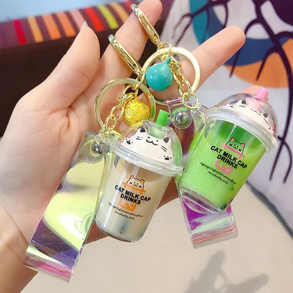 fashion car keychain cute cartoon cat milk cap drink cup liquid quicksand keyring for women bag pendant charms key chain, Silver
fashion car keychain cute cartoon cat milk cap drink cup liquid quicksand keyring for women bag pendant charms key chain, Silver