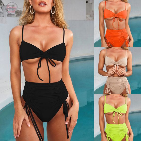 swimwear women bikinis 2020 new arrival solid high waist bikini push up straps fold string swimsuit biquini s l, White;black
swimwear women bikinis 2020 new arrival solid high waist bikini push up straps fold string swimsuit biquini s l, White;black
