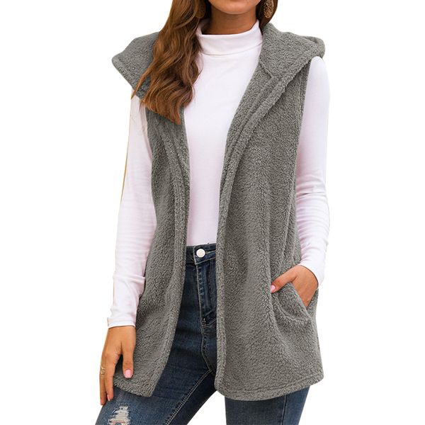 autumn ladies thick solid color zipper sleeveless lapel vest hooded pocket lamb fur warm outdoor hot, Black;white
autumn ladies thick solid color zipper sleeveless lapel vest hooded pocket lamb fur warm outdoor hot, Black;white