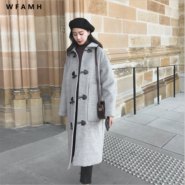 real s2020 winter new coat female small fresh long plaid popular horn buckle student woolen fashion wild warm slimming, Black
real s2020 winter new coat female small fresh long plaid popular horn buckle student woolen fashion wild warm slimming, Black