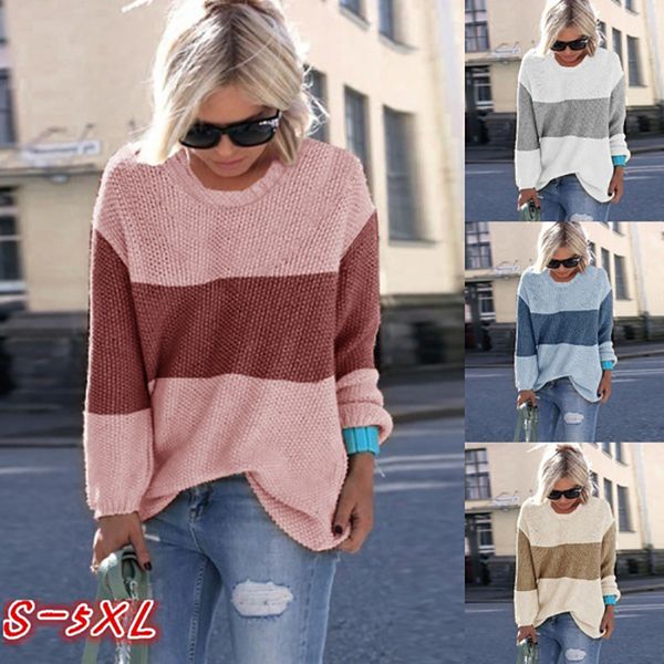 women stitching color sweaters o-neck loose casual pullovers 2019 autumn winter clothes knitted sweaters blue white s-xl gmw06, White;black
women stitching color sweaters o-neck loose casual pullovers 2019 autumn winter clothes knitted sweaters blue white s-xl gmw06, White;black
