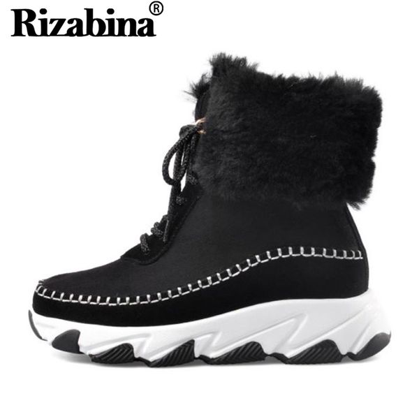 rizabina winter plush snow boots for women genuine leather ankle boots warm fur outdoor leisure women footwear size 34-39, Black
rizabina winter plush snow boots for women genuine leather ankle boots warm fur outdoor leisure women footwear size 34-39, Black