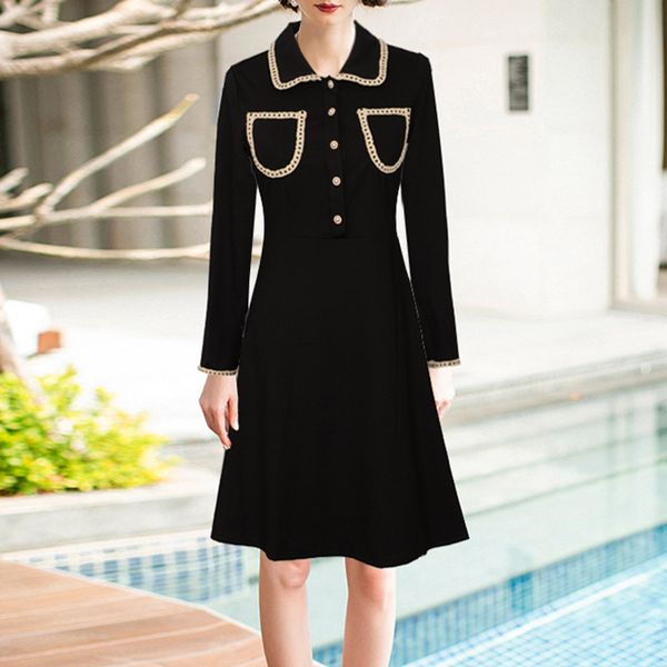 2020 fashion knitted women dresses jumper black autumn turn-down collar long sleeve single breasted sweater dress female dress elegant, Black;gray
2020 fashion knitted women dresses jumper black autumn turn-down collar long sleeve single breasted sweater dress female dress elegant, Black;gray