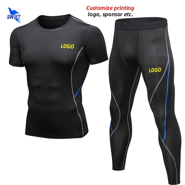customize men compression running set t-shirt+pants 2 pcs sports suit jogging workout male gym fitness crossfit sportswear, Black;blue
customize men compression running set t-shirt+pants 2 pcs sports suit jogging workout male gym fitness crossfit sportswear, Black;blue