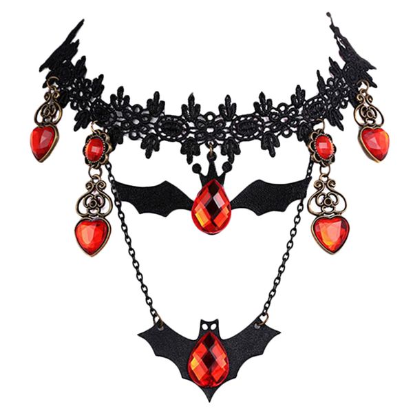 halloween lace choker necklace bat crystal vintage chokers necklaces & pendants statement party jewelry gift, Silver
halloween lace choker necklace bat crystal vintage chokers necklaces & pendants statement party jewelry gift, Silver