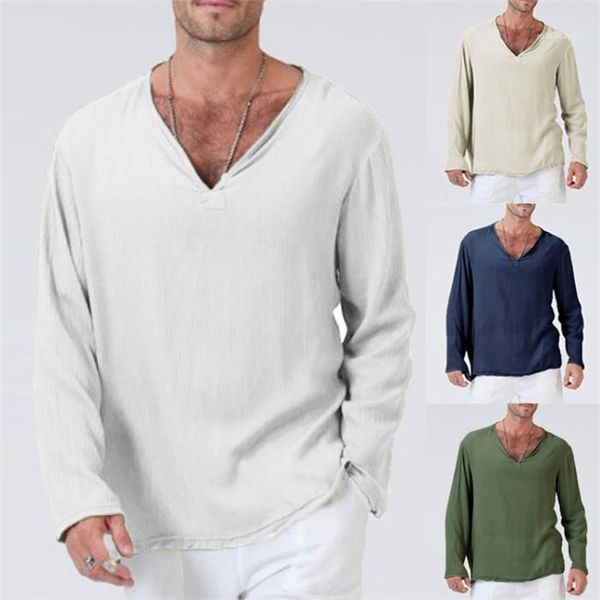 casual tshirt cotton linen long sleeved v neck solid homme fashion tshirt mens summer new, White;black
casual tshirt cotton linen long sleeved v neck solid homme fashion tshirt mens summer new, White;black