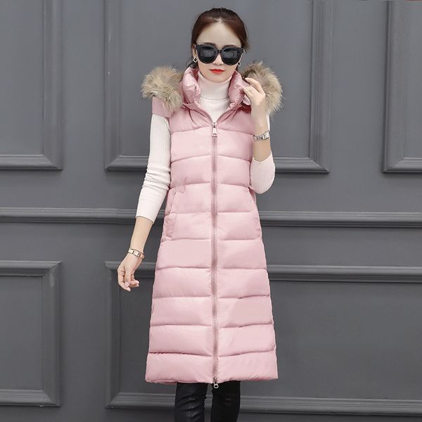 autumn spring plus size m-6xl women wadded cotton long vest fur collar female vest ladies gilet women's coat pink/ black/ gray
autumn spring plus size m-6xl women wadded cotton long vest fur collar female vest ladies gilet women's coat pink/ black/ gray