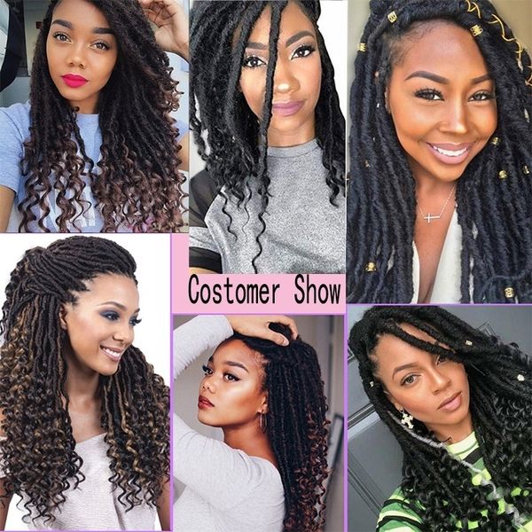 goddess faux locs crochet hair braids 24 roots/pack faux locs with curly ends twist synthetic braiding hair extension, Black
goddess faux locs crochet hair braids 24 roots/pack faux locs with curly ends twist synthetic braiding hair extension, Black