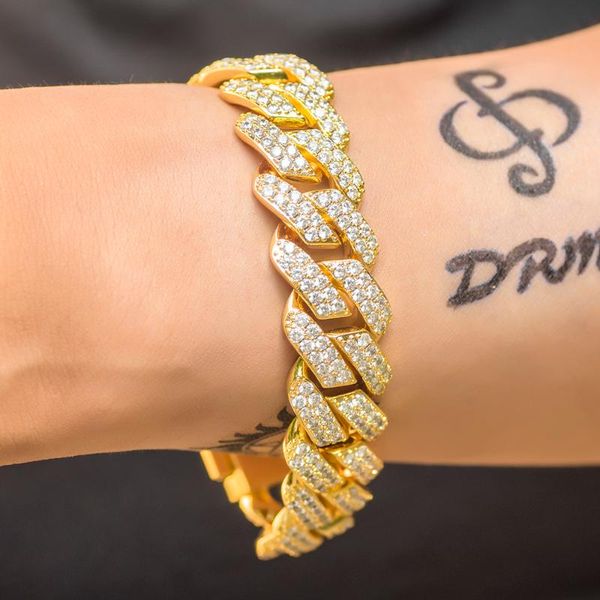19mm two rows prong cuban link bracelet full iced out bling hip hop dad jewelry, Black
19mm two rows prong cuban link bracelet full iced out bling hip hop dad jewelry, Black