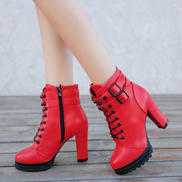 youyedian 2018 ankle for women lace up square winter shoes casual super high heel boots botas mujer mx200508, Black
youyedian 2018 ankle for women lace up square winter shoes casual super high heel boots botas mujer mx200508, Black