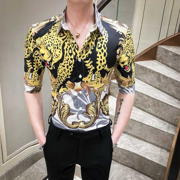 men's casual shirts korean leopard print shirt men half sleeve 2021 summer slim fit floral night club party prom tuxedo dress 3xl, White;black
men's casual shirts korean leopard print shirt men half sleeve 2021 summer slim fit floral night club party prom tuxedo dress 3xl, White;black