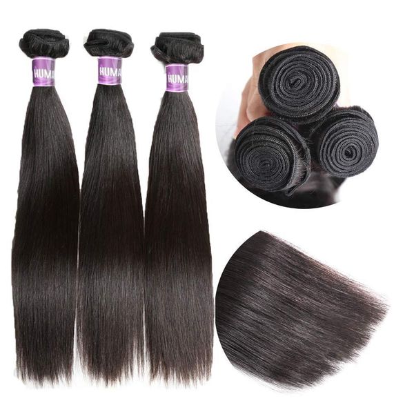 brazilian straight human hair weaves extensions 3 bundles with closure middle 3 part double weft dyeable bleachable 85g/pc, Black
brazilian straight human hair weaves extensions 3 bundles with closure middle 3 part double weft dyeable bleachable 85g/pc, Black