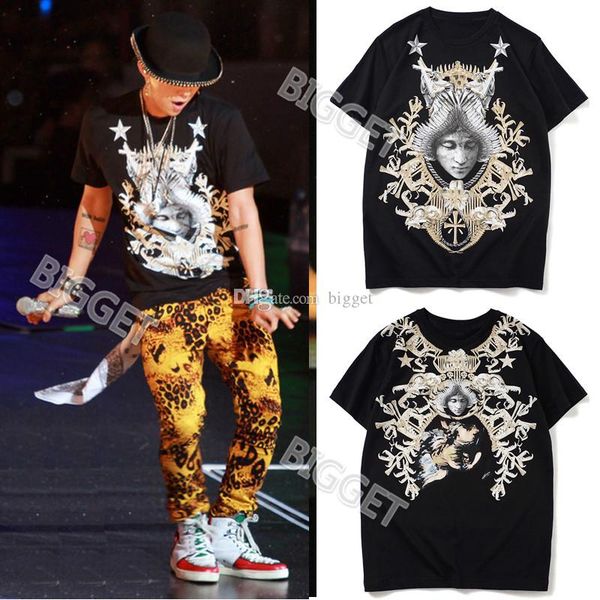 black angel face print cotton jersey tshirt for man casual designer men's crew new fashion tee, White;black
black angel face print cotton jersey tshirt for man casual designer men's crew new fashion tee, White;black