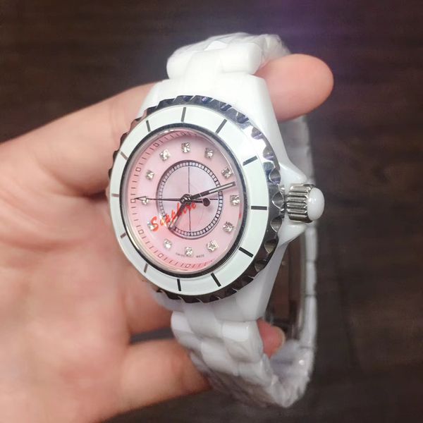 beautiful pink pearl dial watch woman quartz wristwatch fashion women ceramic band female clock relogio montre femme, Slivery;brown
beautiful pink pearl dial watch woman quartz wristwatch fashion women ceramic band female clock relogio montre femme, Slivery;brown