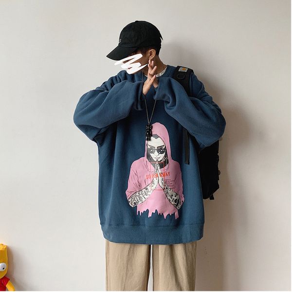 2019 japanese autumn new korean version of the solid color wild trend handsome loose warm casual pullover, Black
2019 japanese autumn new korean version of the solid color wild trend handsome loose warm casual pullover, Black