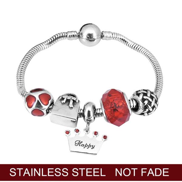 charm bracelets fashion bracelet with red pendant & crown for girl murano glass beads friendship brand, Golden;silver
charm bracelets fashion bracelet with red pendant & crown for girl murano glass beads friendship brand, Golden;silver