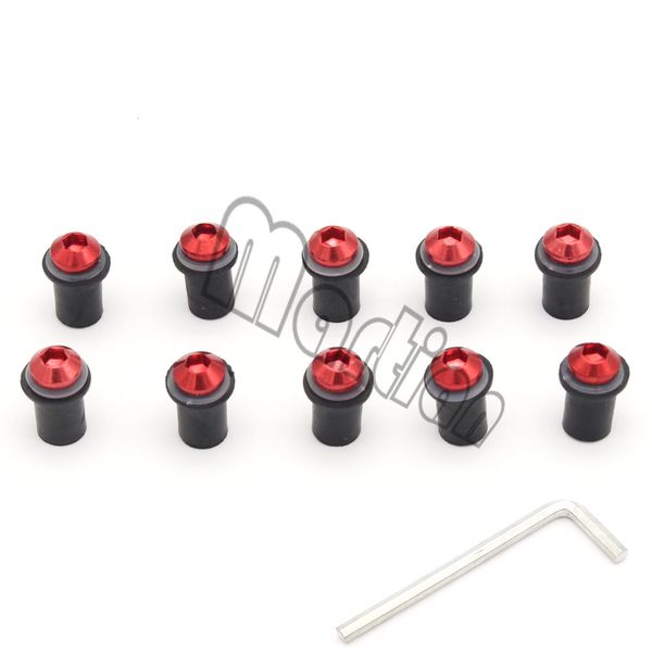 

10ps motorcycle 5mm windscreen windshield bolts screw nut fastener kit for ducati 620/696/796/821/1200 diavel