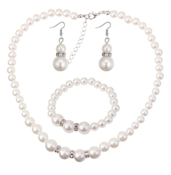 maxi fashion imitation pearl necklace bracelet earrings 3 pcs set of alloy diamond set, Silver
maxi fashion imitation pearl necklace bracelet earrings 3 pcs set of alloy diamond set, Silver