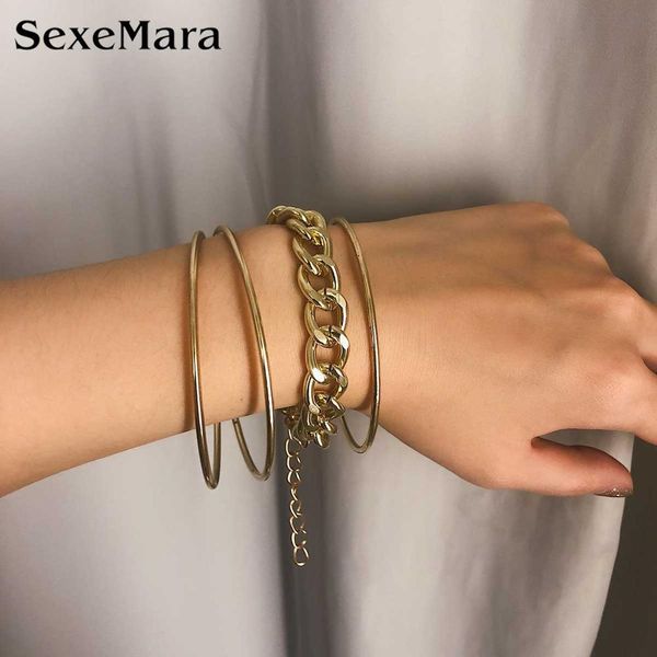sexemara metal wild universal bangles for women fashion personality creative simple smooth thin ring chain combination jewelry, Black
sexemara metal wild universal bangles for women fashion personality creative simple smooth thin ring chain combination jewelry, Black