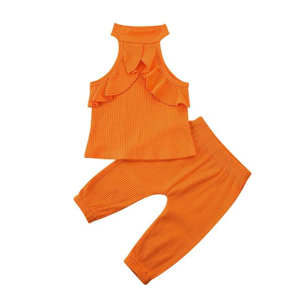 1-4y summer orange ruffle newborn baby girl clothes set sleeveless vest +leggings pants summer outfits, White
1-4y summer orange ruffle newborn baby girl clothes set sleeveless vest +leggings pants summer outfits, White