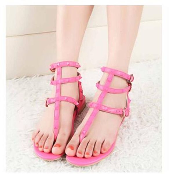 2019 color rivets spiked gladiator flat sandals stones studded flip sandal big size designer women's shoes summer, Black
2019 color rivets spiked gladiator flat sandals stones studded flip sandal big size designer women's shoes summer, Black