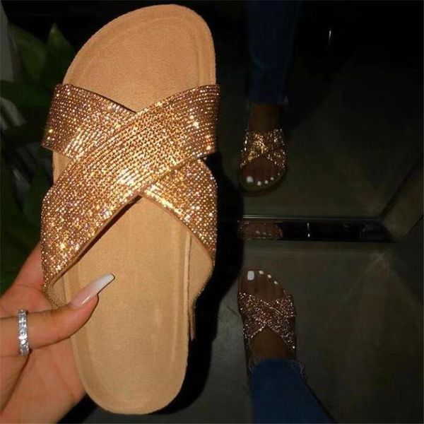 2020 flat diamond slippers summer women's sandals outdoor slippers rhinestones black gold plus size beach slipper
2020 flat diamond slippers summer women's sandals outdoor slippers rhinestones black gold plus size beach slipper