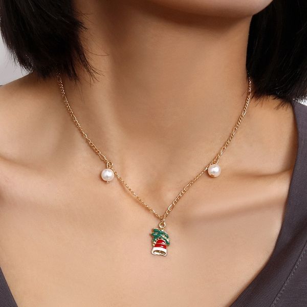 simple elegant simulated pearl christmas bell pendant necklace for women geometric clavicle necklace jewelry kolye xr2743, Silver
simple elegant simulated pearl christmas bell pendant necklace for women geometric clavicle necklace jewelry kolye xr2743, Silver