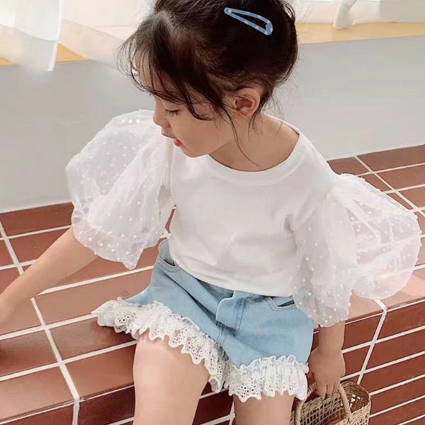 pudcoco kids girls party princess clothing set two pieces mesh puff sleeve shirt lace denim shorts high street outfit girl, White
pudcoco kids girls party princess clothing set two pieces mesh puff sleeve shirt lace denim shorts high street outfit girl, White