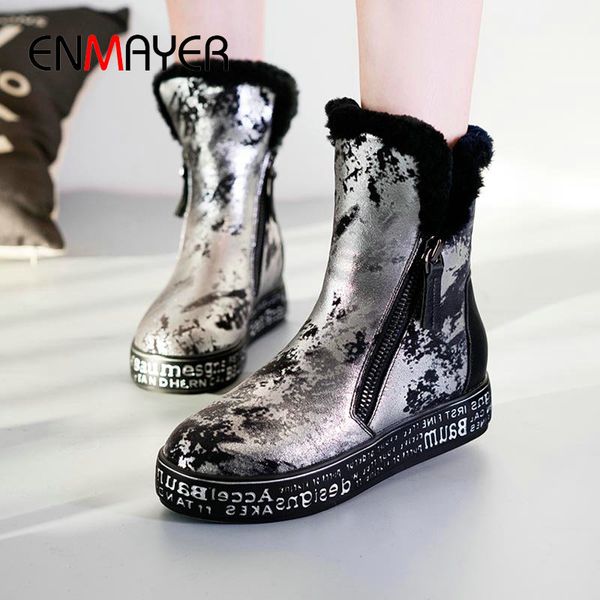 enmayer 2019 warm fashion women snow boots genuine leather zip round toe winter boots women flat with heel abkle 34-39, Black
enmayer 2019 warm fashion women snow boots genuine leather zip round toe winter boots women flat with heel abkle 34-39, Black