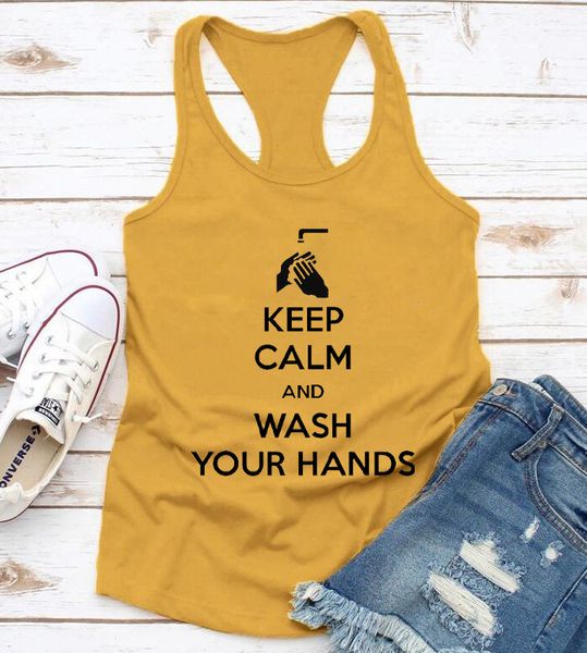keep calm and wash your hands vest protect yourself slogan tees summer style shirts women trendy tank drop shipping, White 
keep calm and wash your hands vest protect yourself slogan tees summer style shirts women trendy tank drop shipping, White
