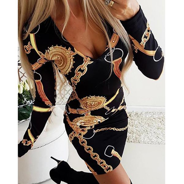 summer women casual dresses elegant ladies dress fashion dress chain print long-sleeved tight women short dresses, Black;gray
summer women casual dresses elegant ladies dress fashion dress chain print long-sleeved tight women short dresses, Black;gray