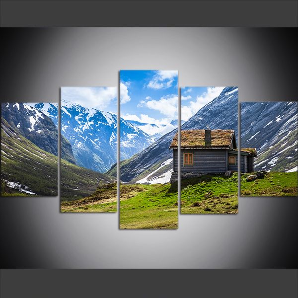 5 piece large size canvas wall art pictures creative norwegian valley chalet art print oil painting for living room decor
5 piece large size canvas wall art pictures creative norwegian valley chalet art print oil painting for living room decor