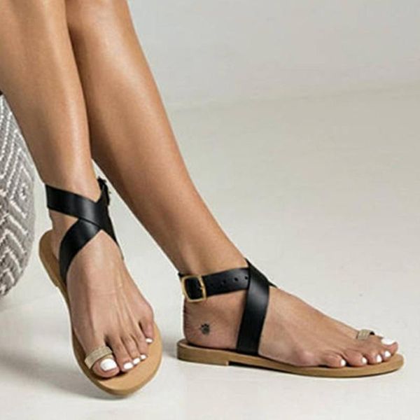 summer sandals women vintage pu leather flat sandals summer beach buckle strap slipper flip flops chaussures femme large size, Black
summer sandals women vintage pu leather flat sandals summer beach buckle strap slipper flip flops chaussures femme large size, Black