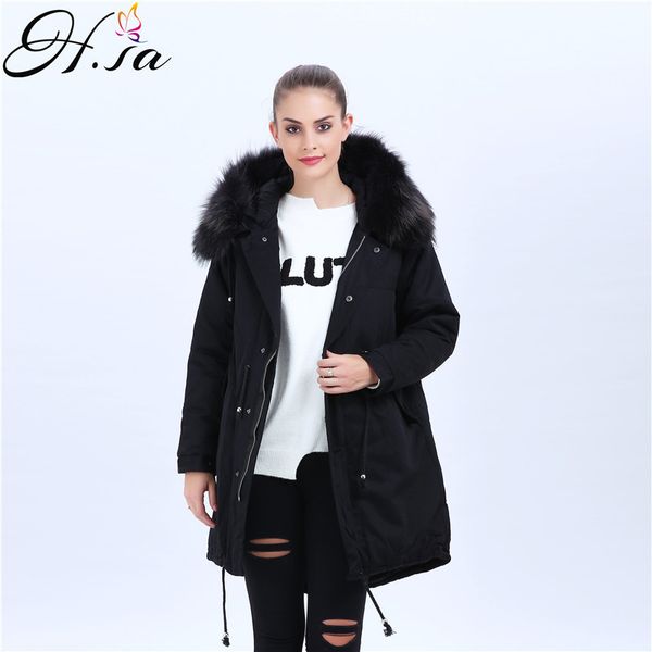 h.sa new 2017 winter coats women jackets real large raccoon fur collar thick ladies down & parkas winter warm jacket army green, Black
h.sa new 2017 winter coats women jackets real large raccoon fur collar thick ladies down & parkas winter warm jacket army green, Black