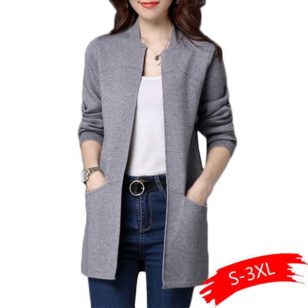 spring autumn plus size sweater women jacket coat loose long knicardigan women's shawl low round neck cardigan sweater, White
spring autumn plus size sweater women jacket coat loose long knicardigan women's shawl low round neck cardigan sweater, White